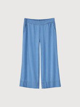 Pantalone gamba larga in Tencel donna lavaggio blu scuro | Mazine