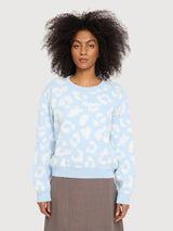 Pullover Leo Jacquard  Dream Blue/White | Mazine