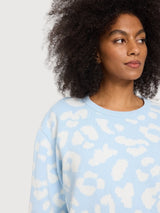 Pullover Leo Jacquard  Dream Blue/White | Mazine