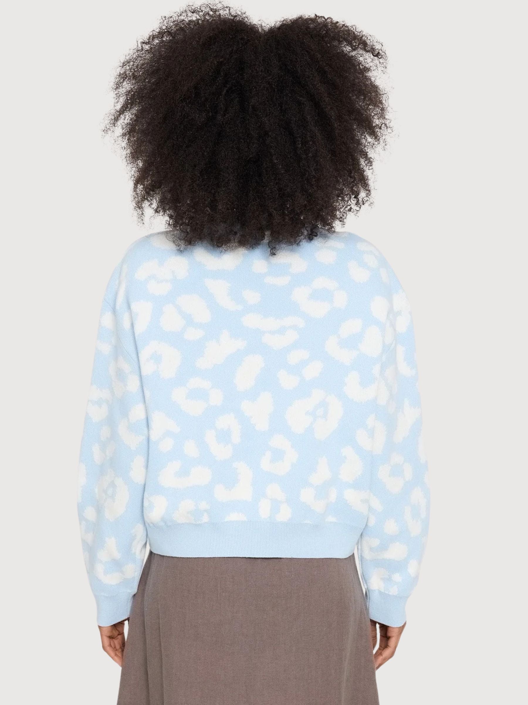 Pullover Leo Jacquard Dream Blu/Bianco | Mazine