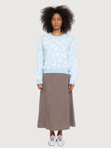 Pullover Leo Jacquard  Dream Blue/White | Mazine