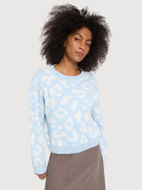 Pullover Leo Jacquard  Dream Blue/White | Mazine