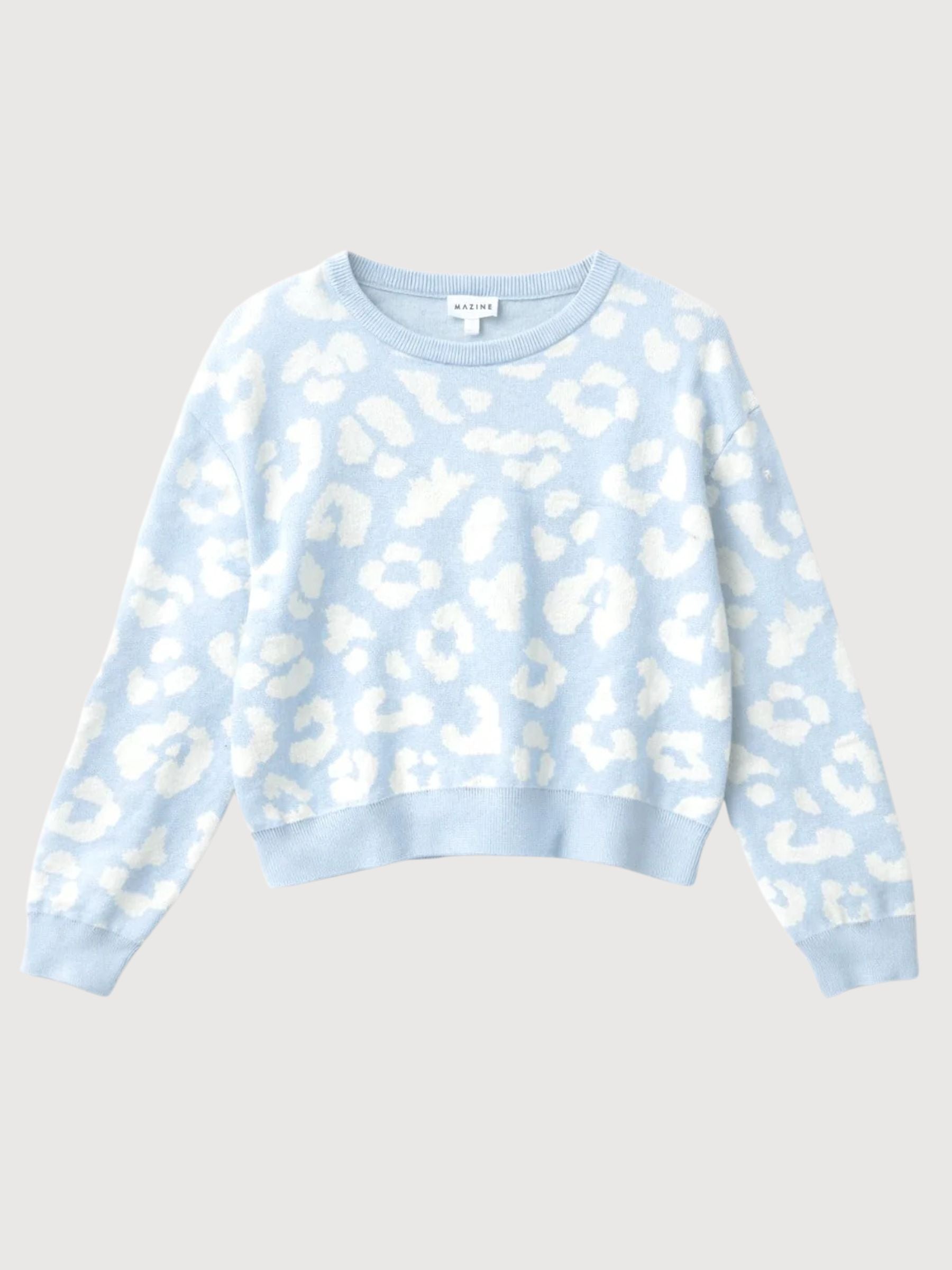 Pullover Leo Jacquard Dream Blu/Bianco | Mazine