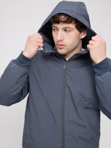 Padded MAZINE Night Flight men's jacket with a sleek design and quilted texture, suitable for cold weather.