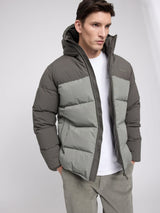 Jacket Block Puffer Beluga/Bottle | MAZINE