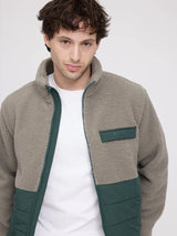 Fabric Block Jacket Eucalyptus/Forest | MAZINE