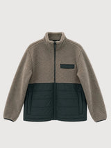 Fabric Block Jacket Eucalyptus/Forest | MAZINE