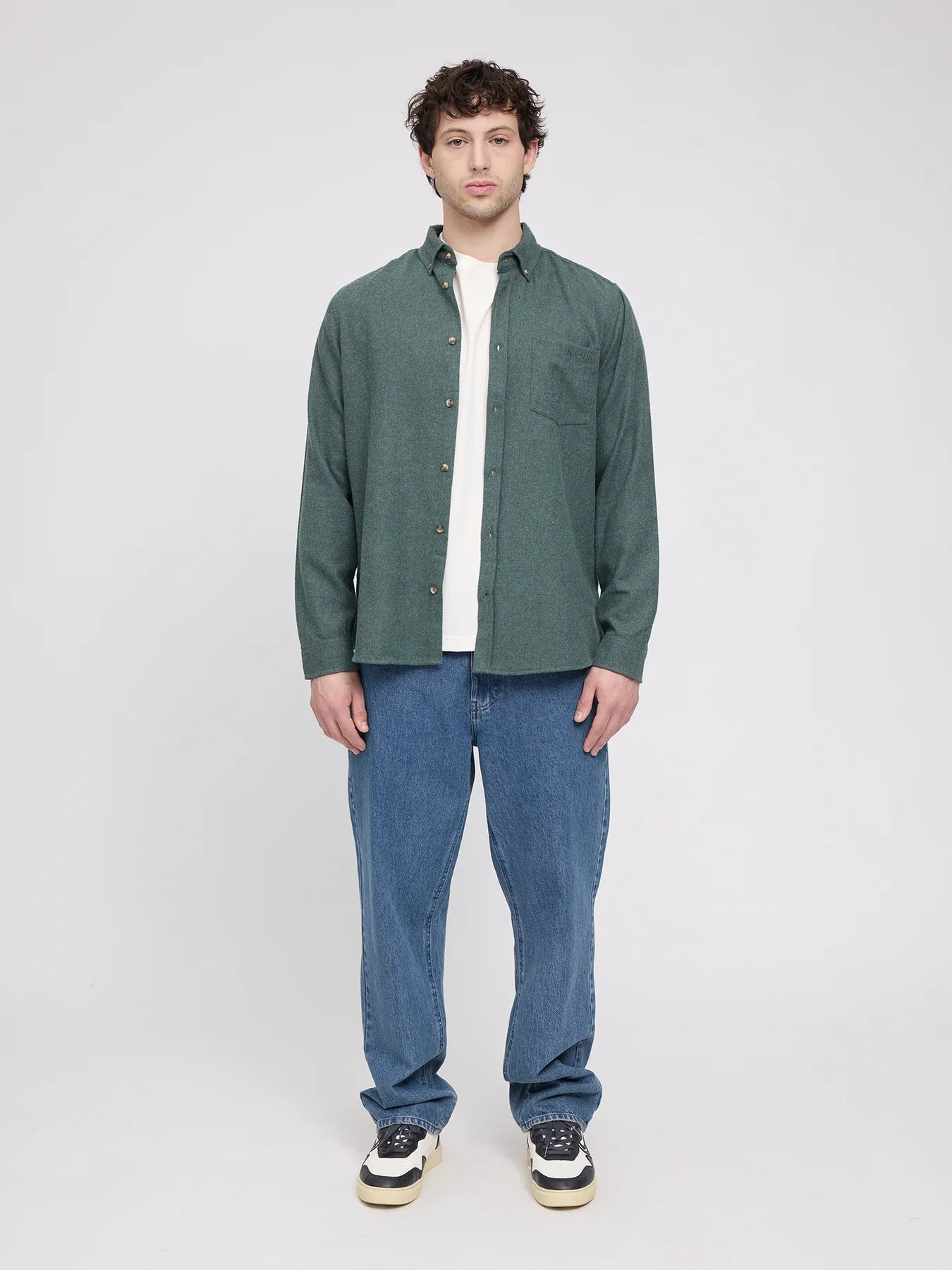 Melange Flannel Shirt Bottle Mel | MAZINE