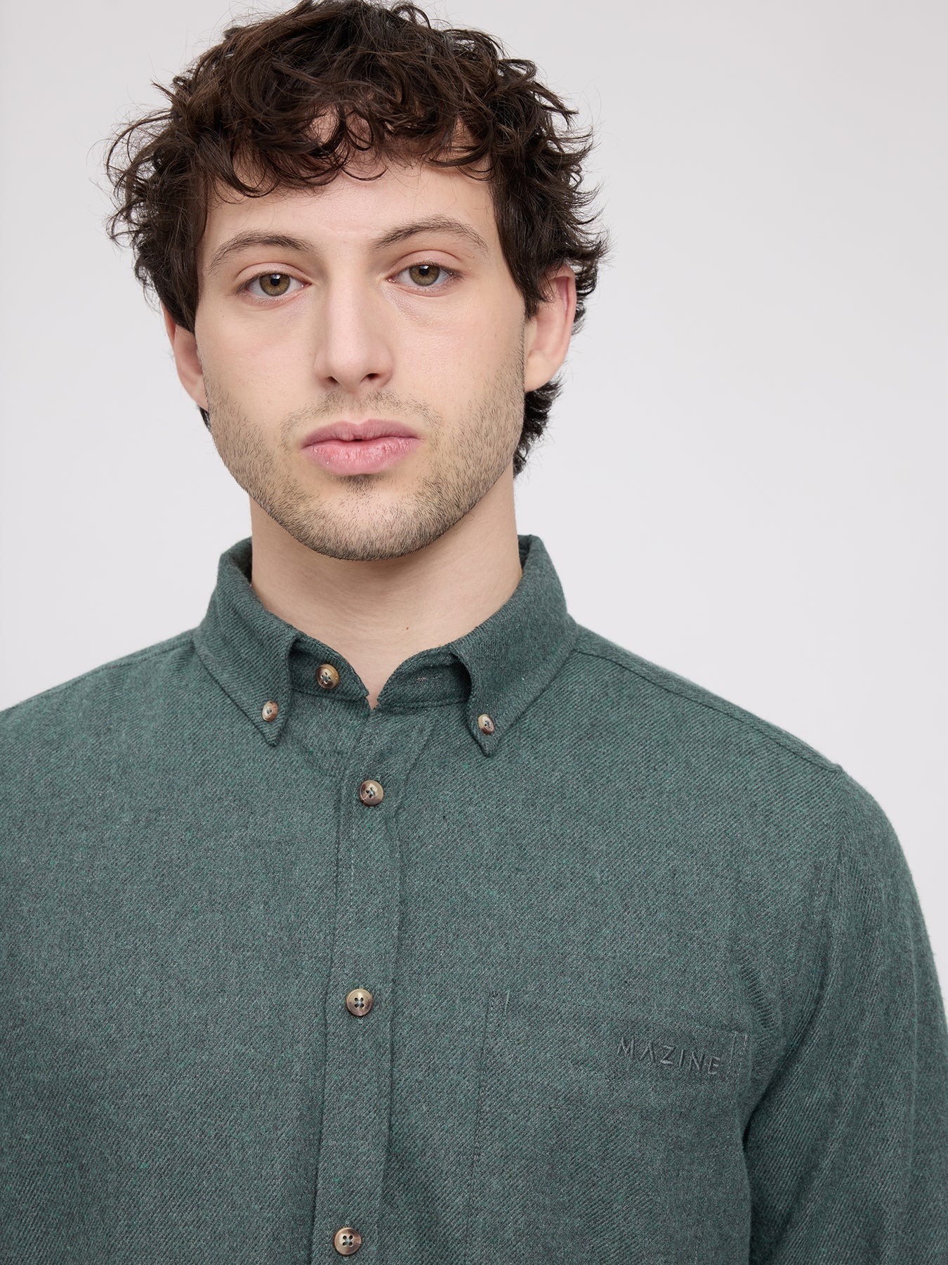 Melange Flannel Shirt Bottle Mel | MAZINE