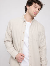 Shirt Melange Flannel Sandy Olive Man | MAZINE