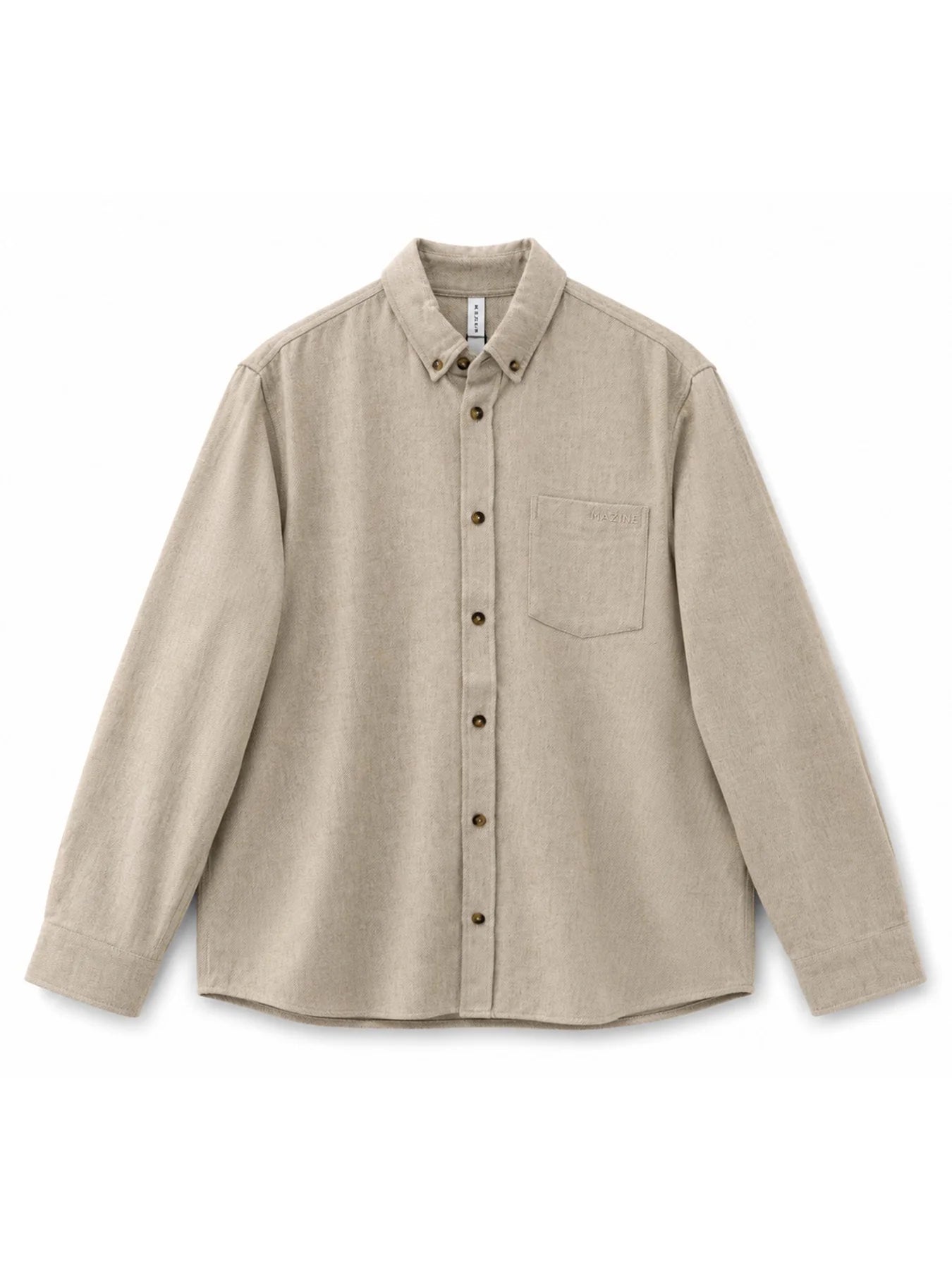Shirt Melange Flannel Sandy Olive Man | MAZINE