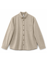 Shirt Melange Flannel Sandy Olive Man | MAZINE