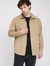 Camicia in velluto a coste ampia Sandy Olive Cotone | MAZINE