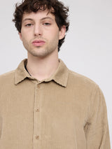 Camicia in velluto a coste ampia Sandy Olive Cotone | MAZINE