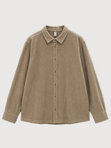 Camicia in velluto a coste ampia Sandy Olive Cotone | MAZINE