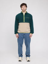 Giacca in pile color block verde acqua/tortora | MAZINE