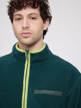 Giacca in pile color block verde acqua/tortora | MAZINE