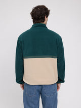 Giacca in pile color block verde acqua/tortora | MAZINE