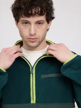 Giacca in pile color block verde acqua/tortora | MAZINE