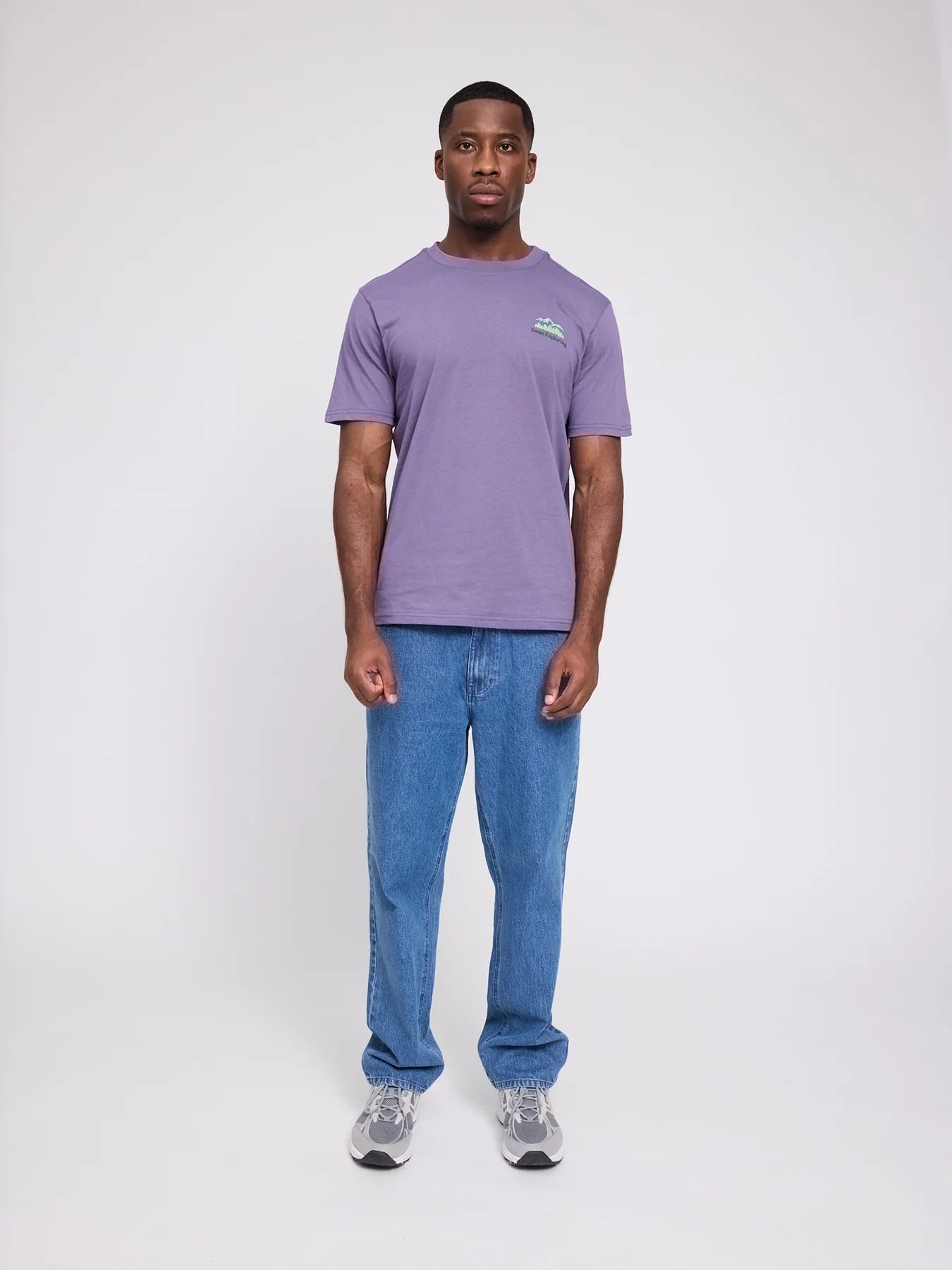 T-Shirt Chest Print Light Grape | MAZINE