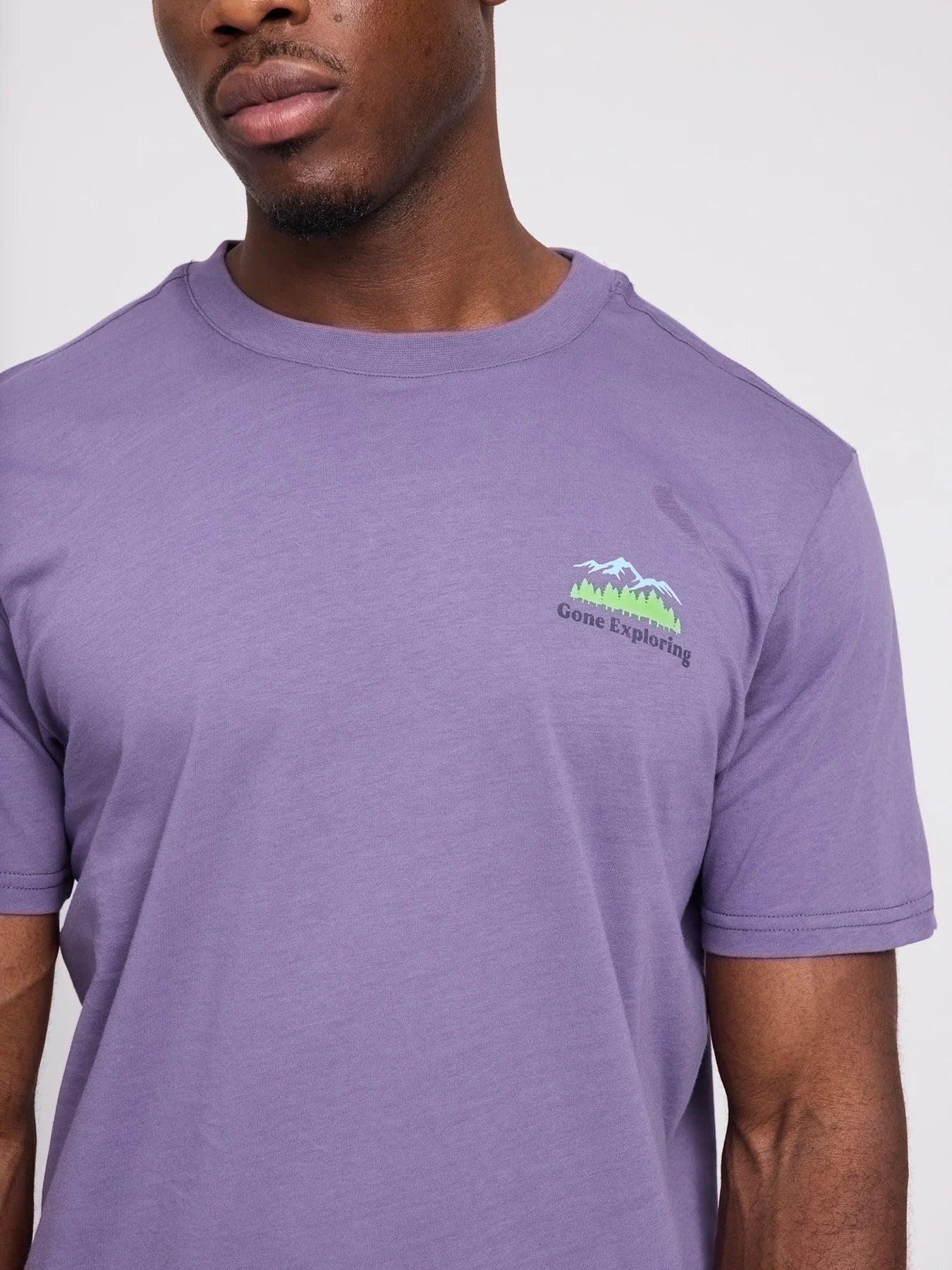 T-Shirt Chest Print Light Grape | MAZINE