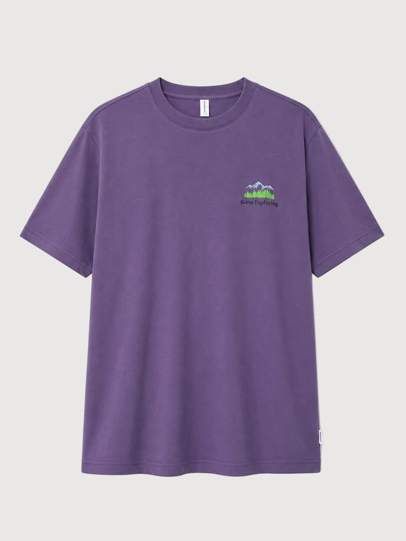 T-Shirt Chest Print Light Grape | MAZINE