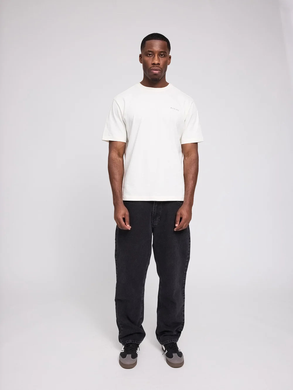 T-Shirt Back Print White/Coffee Man | MAZINE
