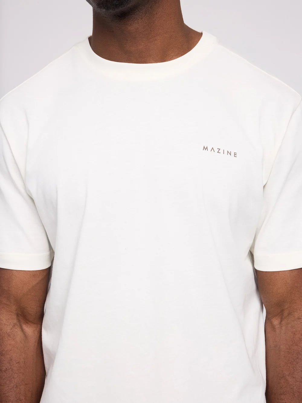 T-Shirt Back Print White/Coffee Man | MAZINE