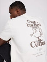 T-Shirt Back Print White/Coffee Man | MAZINE