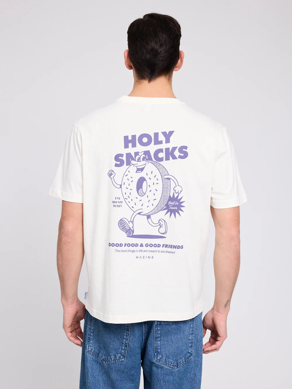 T-Shirt Back Print White/Donut Man | MAZINE