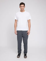 Pantaloni in flanella a gamba affusolata antracite melange uomo | Mazine