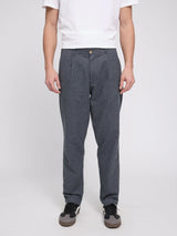 Pantaloni in flanella a gamba affusolata antracite melange uomo | Mazine