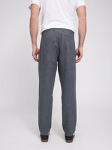 Pantaloni in flanella a gamba affusolata antracite melange uomo | Mazine