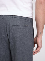 Pantaloni in flanella a gamba affusolata antracite melange uomo | Mazine