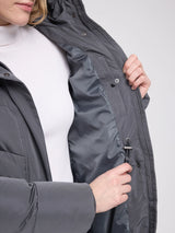Coat Waves Quilt Puffer Dark Gray Woman | MAZINE