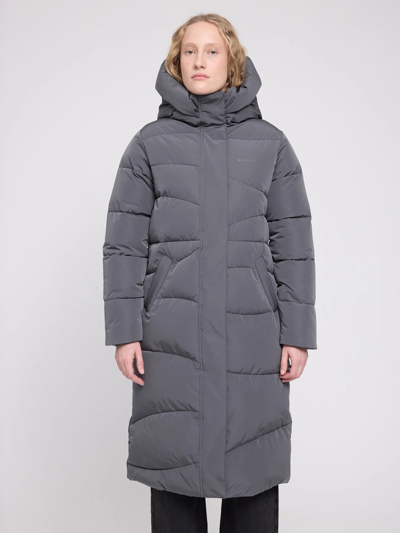 Coat Waves Quilt Puffer Dark Gray Woman | MAZINE