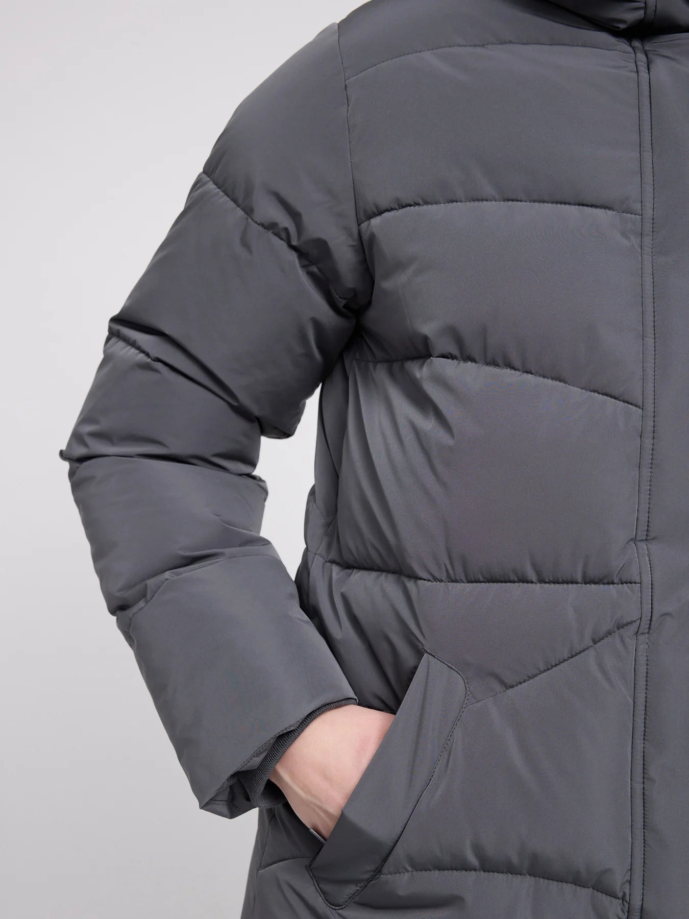 Coat Waves Quilt Puffer Dark Gray Woman | MAZINE