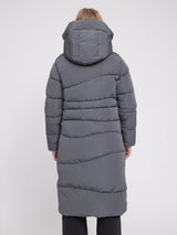 Coat Waves Quilt Puffer Dark Gray Woman | MAZINE