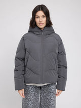 Jacke Waves Quilt Short Puffer Dunkelgrau | MAZINE