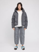 Jacke Waves Quilt Short Puffer Dunkelgrau | MAZINE