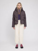 Jacket Waves Quilt Short Puffer Eggplant | MAZINE