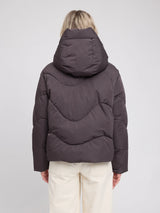 Jacket Waves Quilt Short Puffer Eggplant | MAZINE