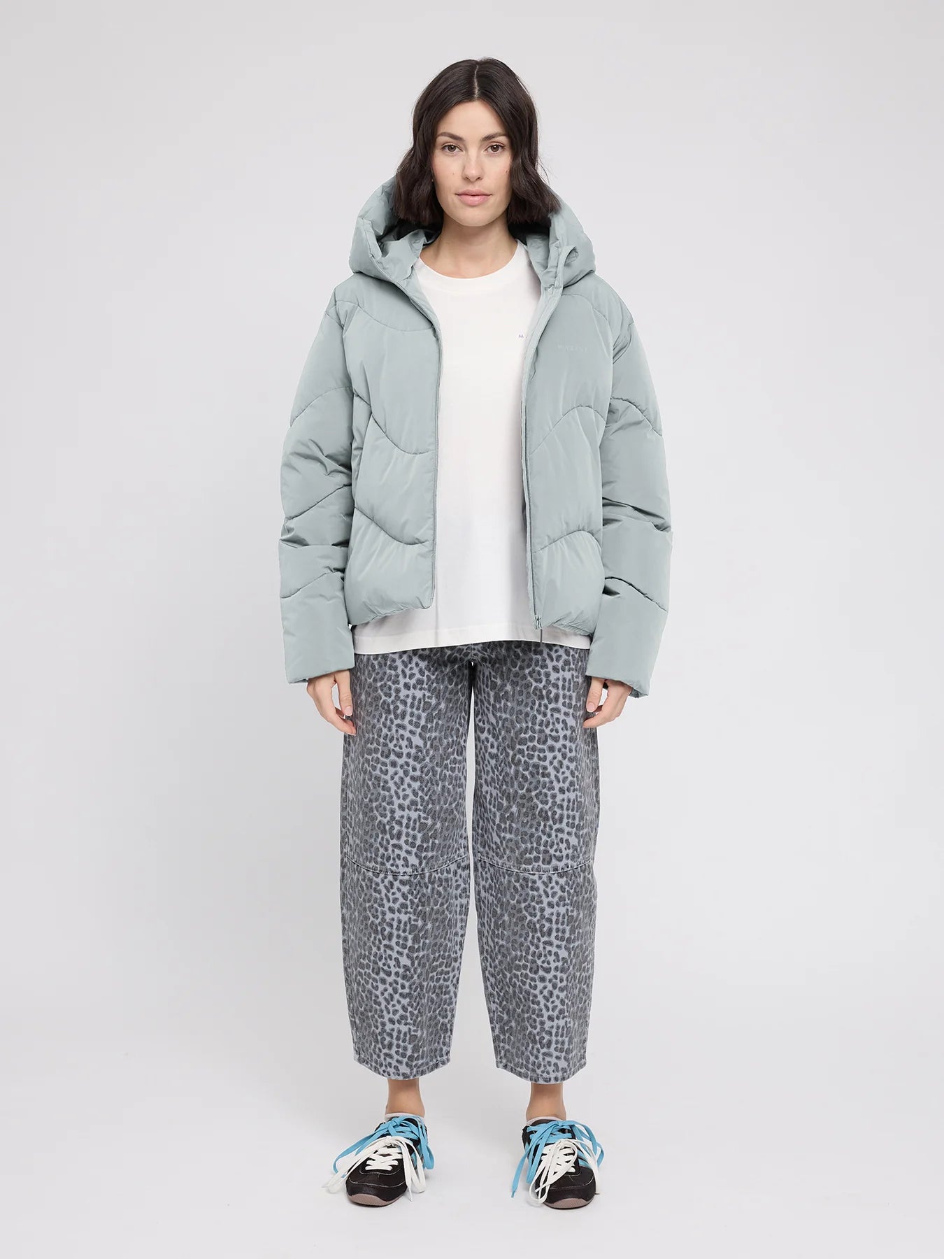 Jacket Waves Quilt Short Puffer Ice Green | MAZINE