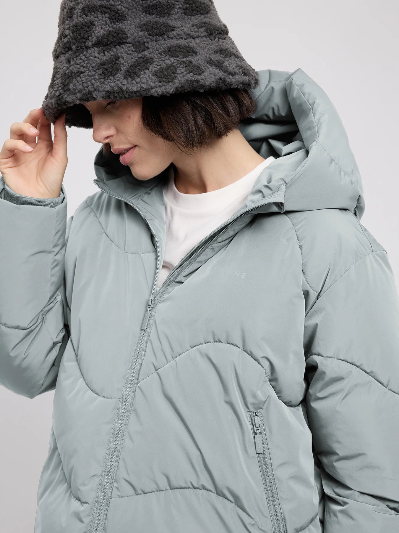 Jacket Waves Quilt Short Puffer Ice Green | MAZINE