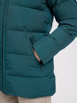 Mid-Length Puffer Jacket Deep Teal | MAZINE