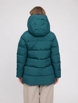 Mid-Length Puffer Jacket Deep Teal | MAZINE