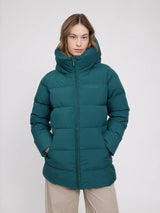 Mid-Length Puffer Jacket Deep Teal | MAZINE