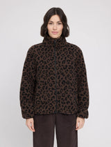 Gedruckte Sherpa-Jacke Schokoladenbraun | MAZINE