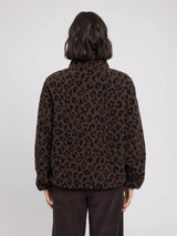 Gedruckte Sherpa-Jacke Schokoladenbraun | MAZINE
