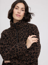 Gedruckte Sherpa-Jacke Schokoladenbraun | MAZINE